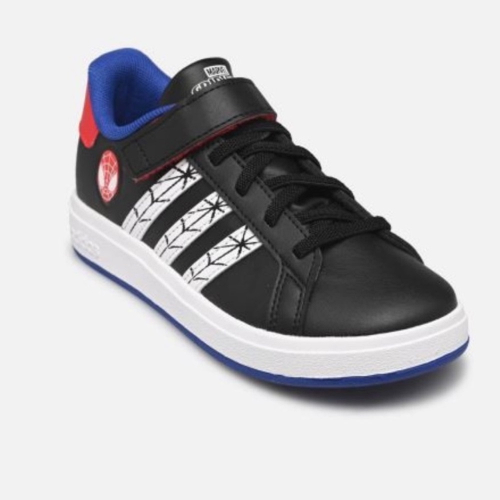 ADIDAS ORIGINAL Grant Court Kids Black and Red Spider Sneakers Size 12K